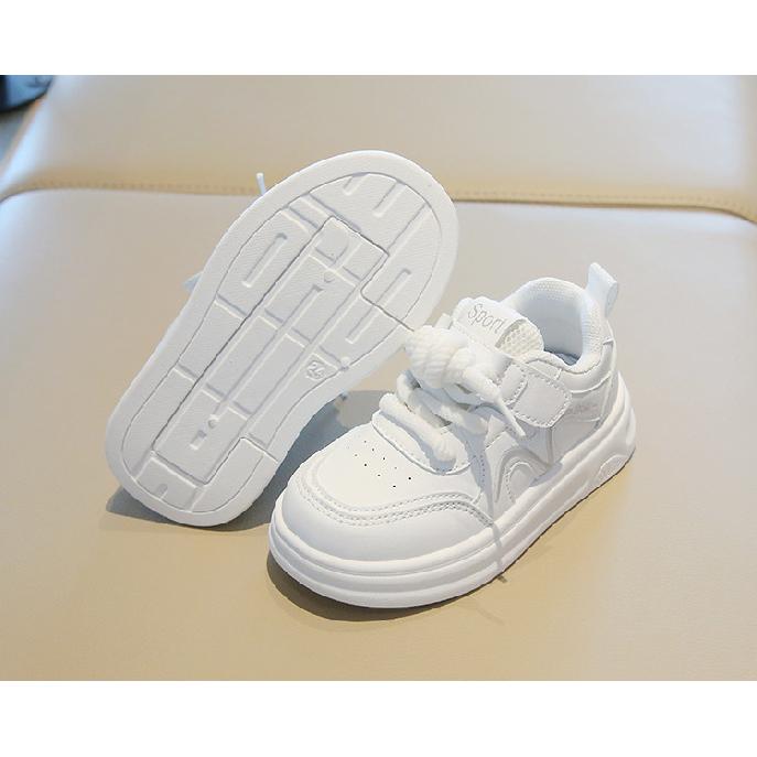 Spring and autumn new children's white sneakers, boys' sports shoes, lightweight girls' casual sneakers, soft-soled baby shoes