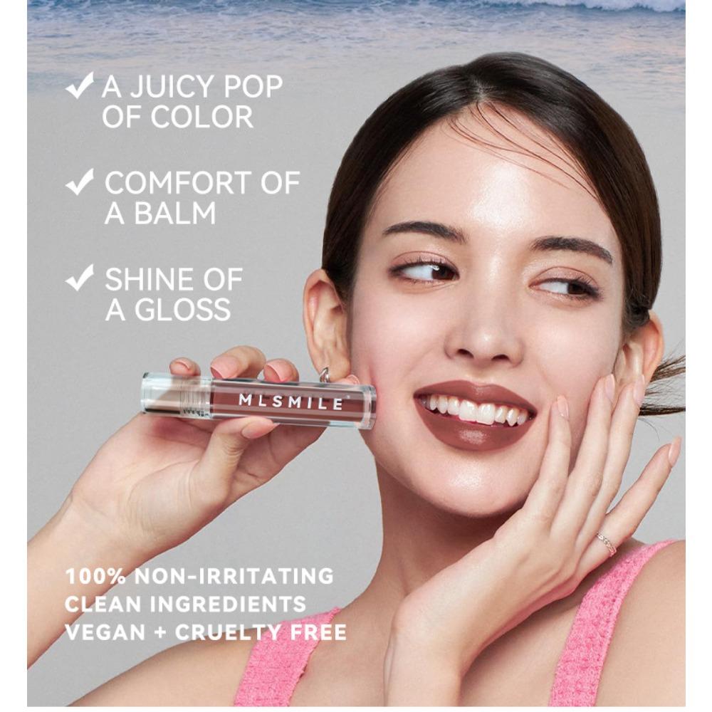 MLSMILE Mirror Glass Lip Glaze Water Light Hydratační a zvlhčující tekutá rtěnka Červená voda