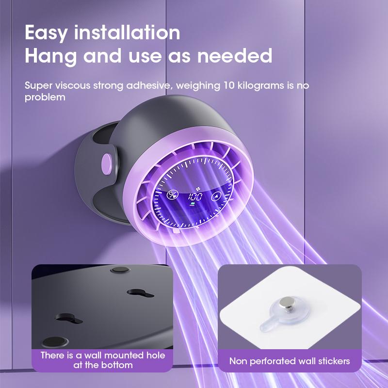 High-Speed Desktop Fan with 100 Adjustable Speeds Digital Display Wall-Mounted Air Circulation Turbine Fan