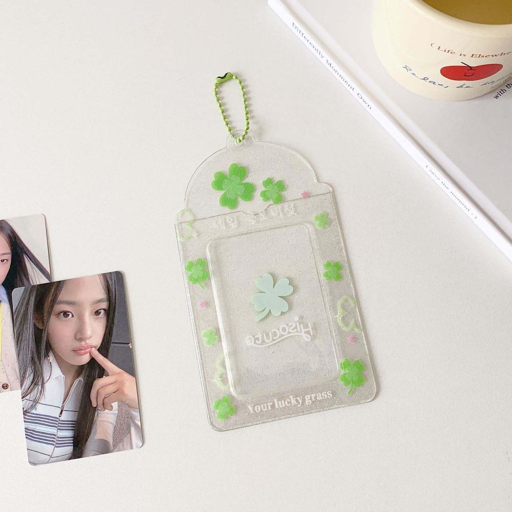 Star Strawberry ID Photo Photocard Frame Keychain Pendant Card Protective Case  School Stationery
