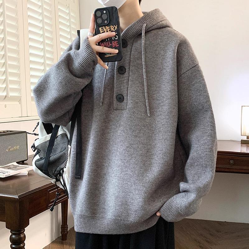 

Men s Plus Size Trendy Hooded Sweatshirt - Thick, Warm Autumn/Winter Jacket for Youth L сірий колір
