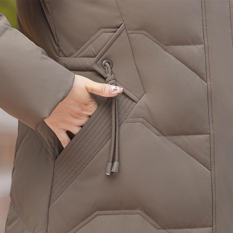 Real Fur Collar Winter Down Jacket for Women Long Parkas Hooded Elegant Thick Warm Down Coat Woman Outerwears