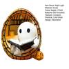 Halloween Ghost Night Light Ghost Reading Book Bedside Lamp Ghost Decoration Tabletop Lamp for Halloween Party or Bedroom Decor