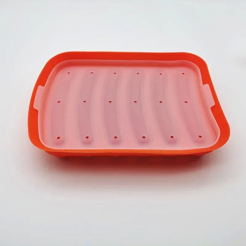 New Healthy Bake Silicone Sausage Mould Convenient Exhaust Food Grade Easy To Release Thickened with Lid Baby Supplemen Tools