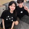 Special Different Internet Celebrity Couple T-shirt New Summer Short-sleeved Trendy Brand High-end Wear Suit