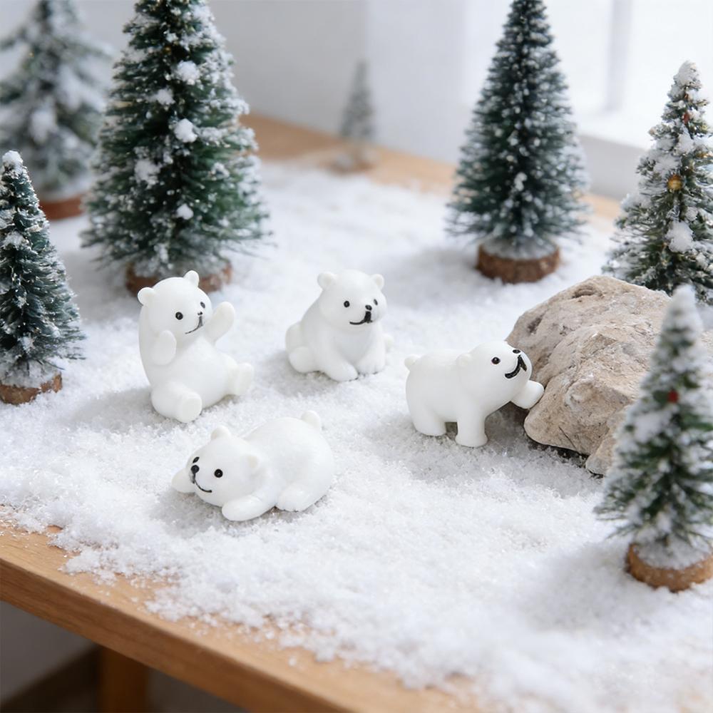 16pcs Miniature Polar Bear Figurines Resin Crafted Handicraft Simulation DIY Aquarium Landscape Dollhouse Decor Bonsai Ornaments