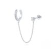 Shiny Zircon Chain Clip Earrings Ear Cuff Style Tragus Earrings Helix Earrings  Fashion Jewelry