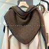 Ingenious Handmade Hemming! 100% Wool Triangle Scarf Women's Winter Versatile Solid Color Shawl Scarf Dual-purpose