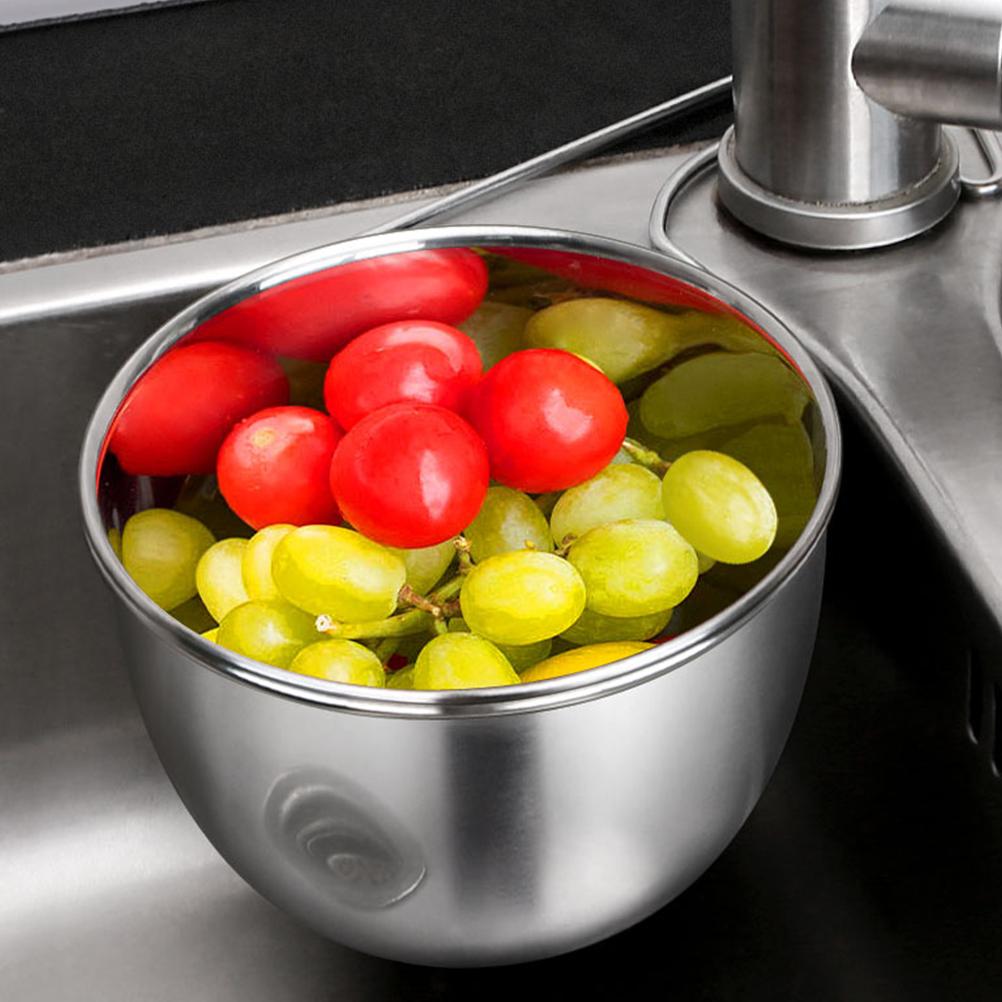 Edelstahl Abgießkorb Spülbecken Speisefänger Küche Obst Sieb Filter Obst Waschkörbe Behälter