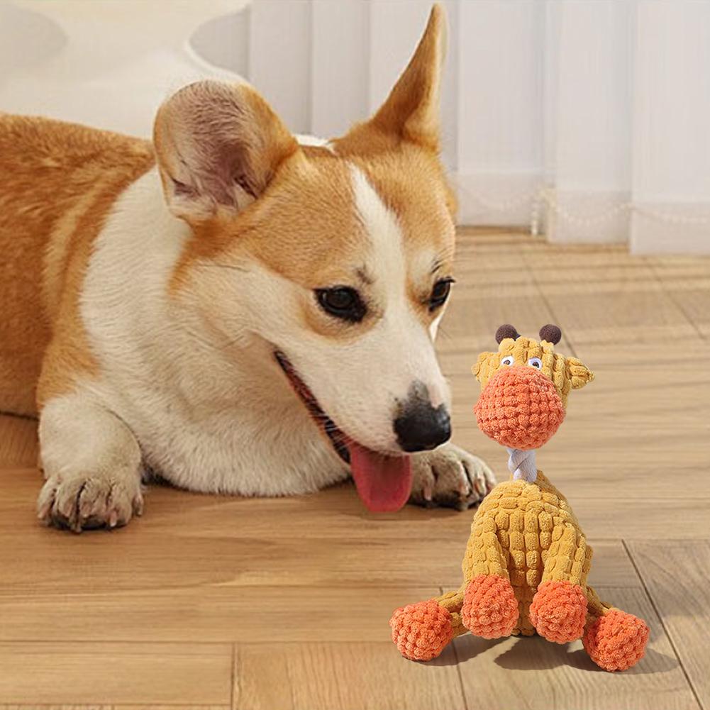 Pet Dog Toy Cute Plush Squeak Stuffed Toys Cartoon Puppy Dog Toy Puppy Teething Chewing Pet Dog Chew Squeak Toy Dog Accessories