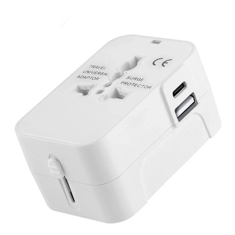 Universal Travel Ac Power Adapter With Dual Usb Ports Eu Us Uk Au Outlet Converter Socket Plug Global Conversion Charger
