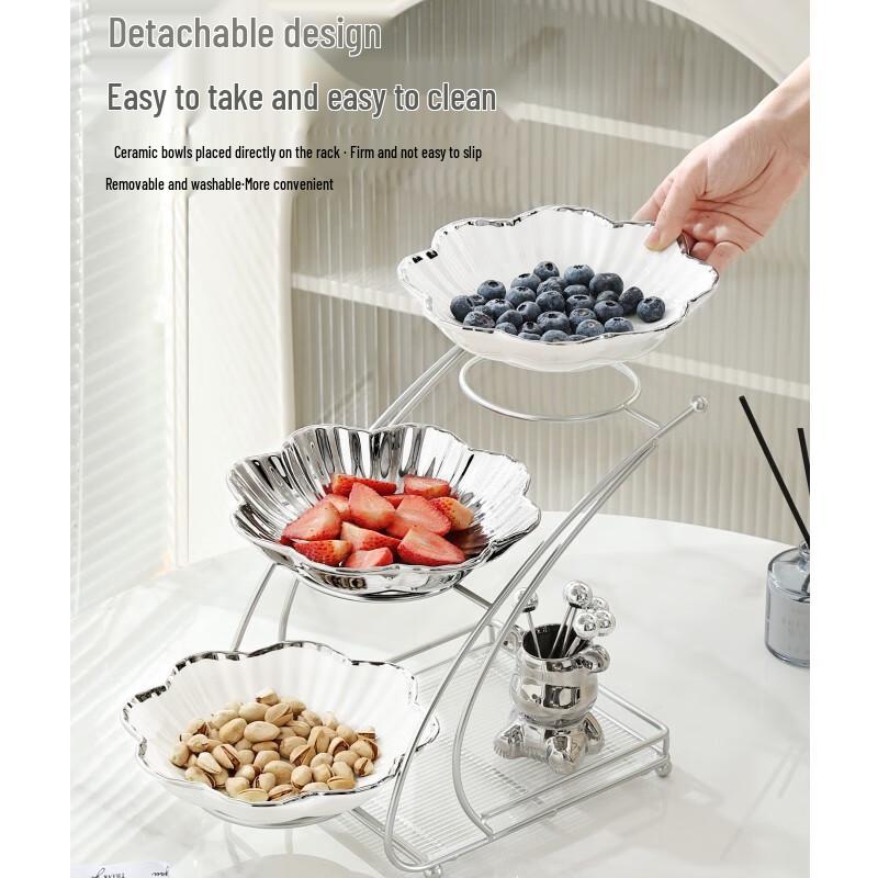 Light Luxury Tiered Ceramic Fruit Plate