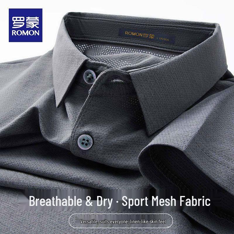 ROMON Men s 2026 Summer Business Casual Solid Polo Shirt 4XL фото