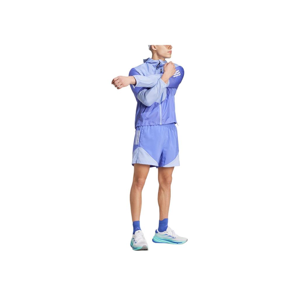 Adidas Aeroready Own The Run Base Logo Print Mid Rise Sports Shorts Men Shorts Cobalt-Blue IW0036