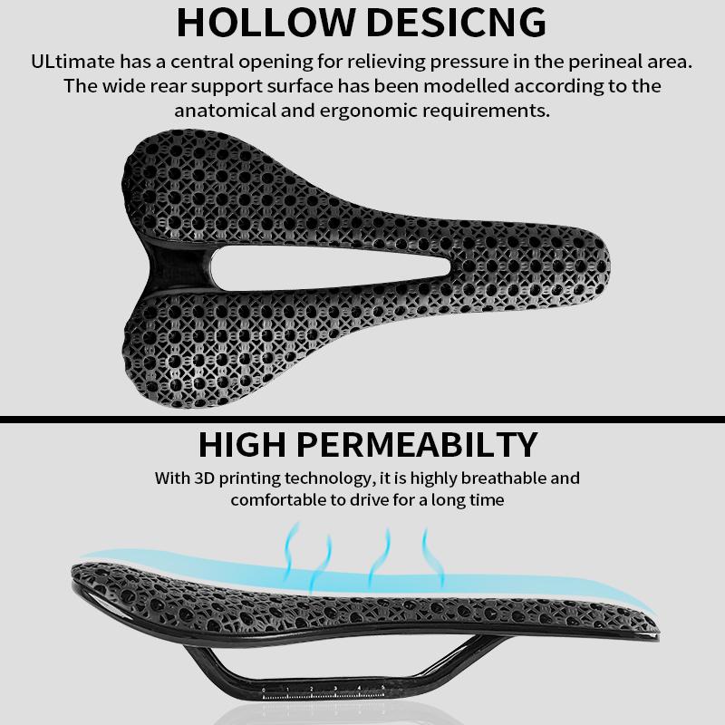 BXT Carbon Fiber T1000 3D Printed Saddle Support Structure Carbon Fibre Saddle 145mmx250mm Bicycle Saddle