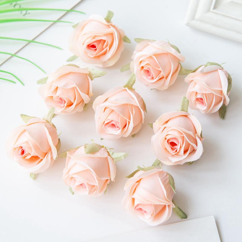 30/50Pcs Rose Heads Silk Artificial Flowers Home Wedding Craft Supplies Decoration DIY Christmas Garland Accessories Flower Wall 30Pcs