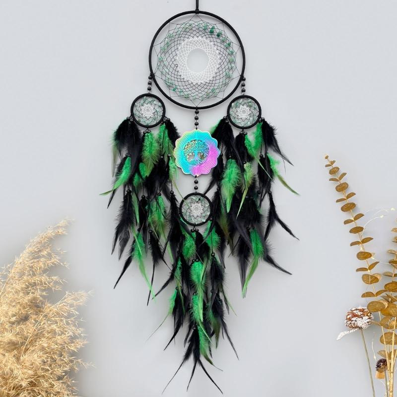 Handmade Dream Catcher Pendants 3D Wind Chimes Wall Hangings Ornament Home Decoration Wind Chimes Dream Catcher