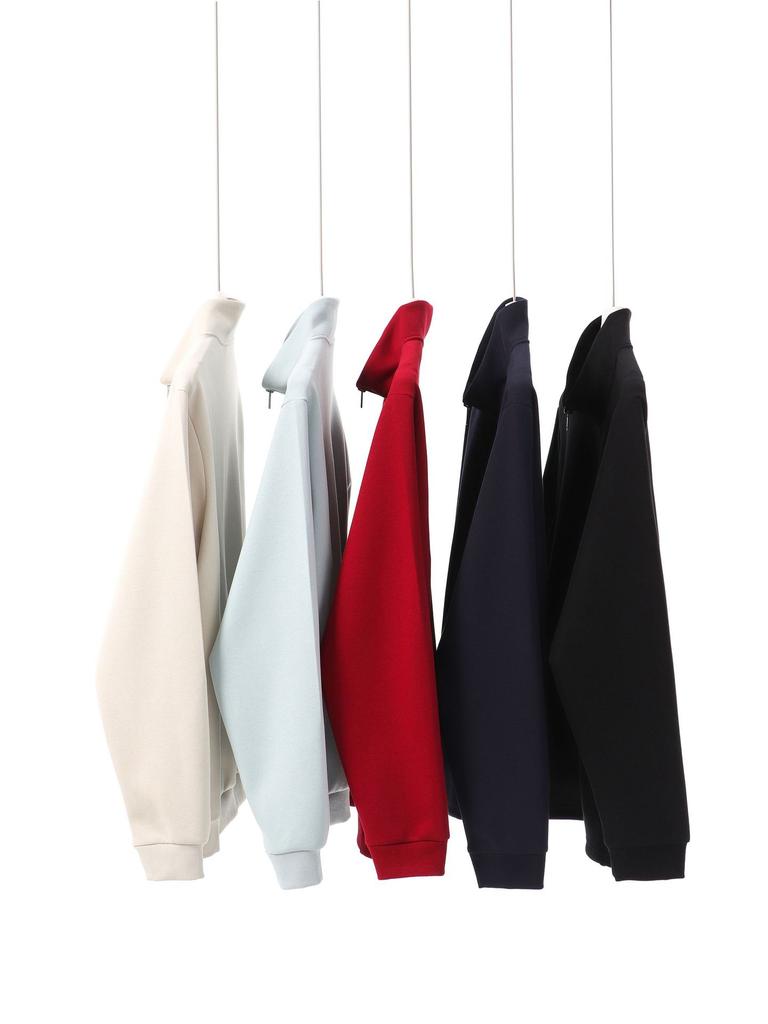 Sweat à capuche épais en polaire 380 g/m² pour homme Col montant Fermeture éclair double contrastée Cardigan Pull décontracté