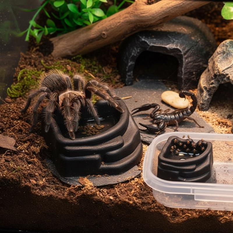 Plastic Water Dish For Arachnids Spiders And Tiny Reptiles Nontoxic Materials With Safe Grip Texture