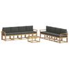 Outdoor Sofa Set with Cushions 9 Pcs White and Anthracite
