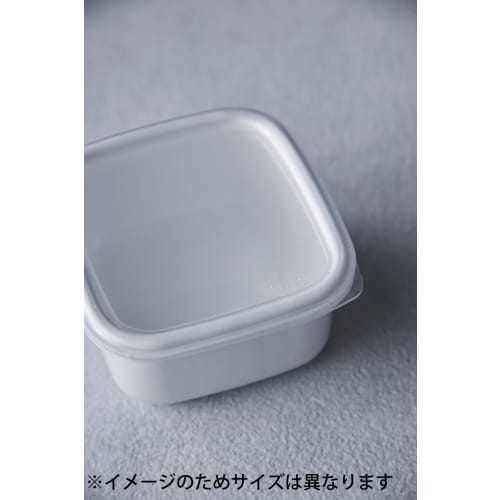 Nodahoro Enamel Storage Container, Heat-Resistant, Square, Medium Size, with Seal Lid, See-Through, White Series, Made In Japan (WS-M)