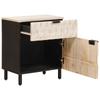 White Nightstand with Drawers 50 x 33 x 60 cm Solid Mango Wood
