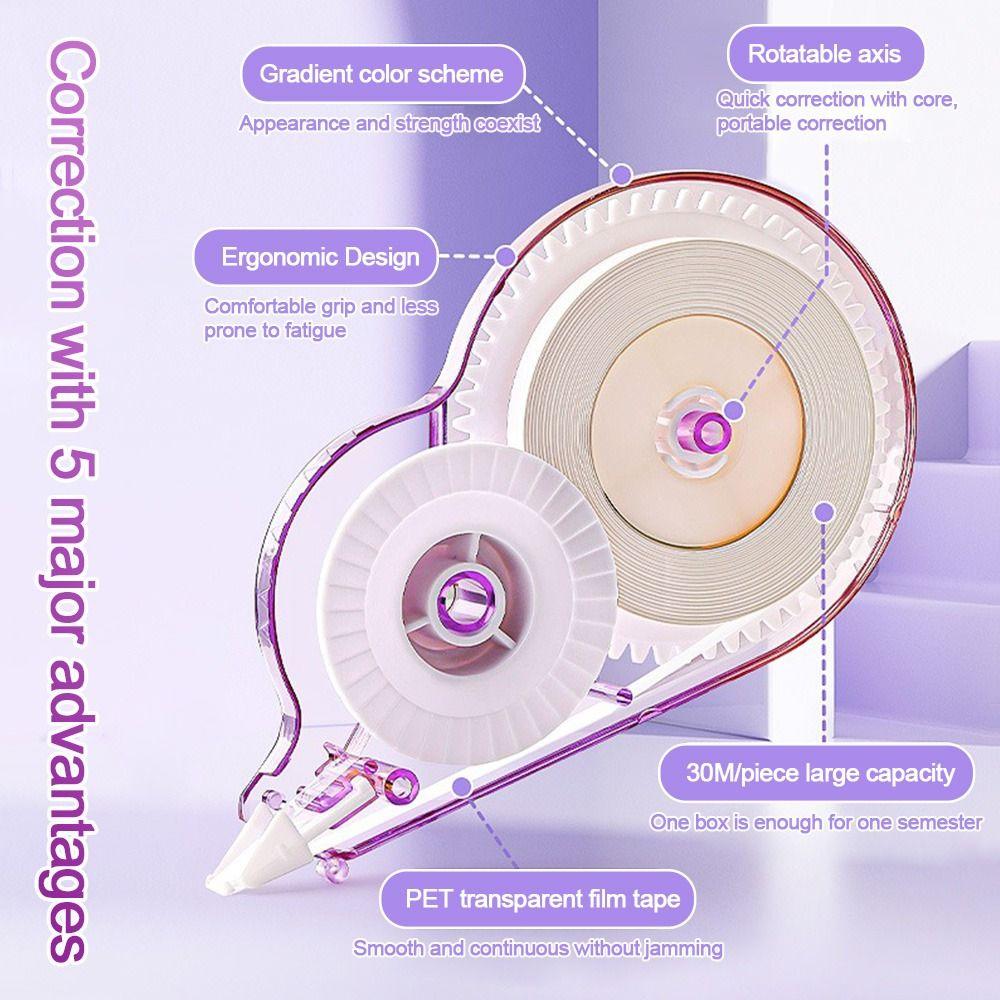 5/6PCS Gradient Color Correction Tape Set 72/150M Large Capacity Silent Coating Tape Student Correction Band Back To School Gift