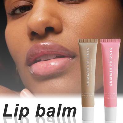 Summer Lip Butter Balm Vegan Waxes Soften Lips Subtle Shine Moisturize Soothe Lips Hydration Sheer Tinted Color Cream Sweet Sugar Lip Balm Lip Care