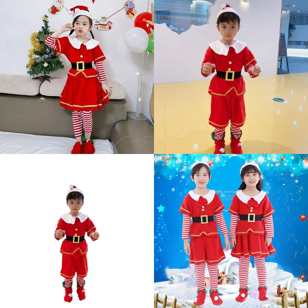 Joyful Girls Christmas Tree Costumes Fun Kids Dress With Eye-catching Hat For Events