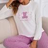 Spring Autumn Women Sleepwear Long Sleeve Cartoon Bear Tops and Long Pants Pyjamas 2 Piece Set Pajamas Set Casual Homewear Loungewear