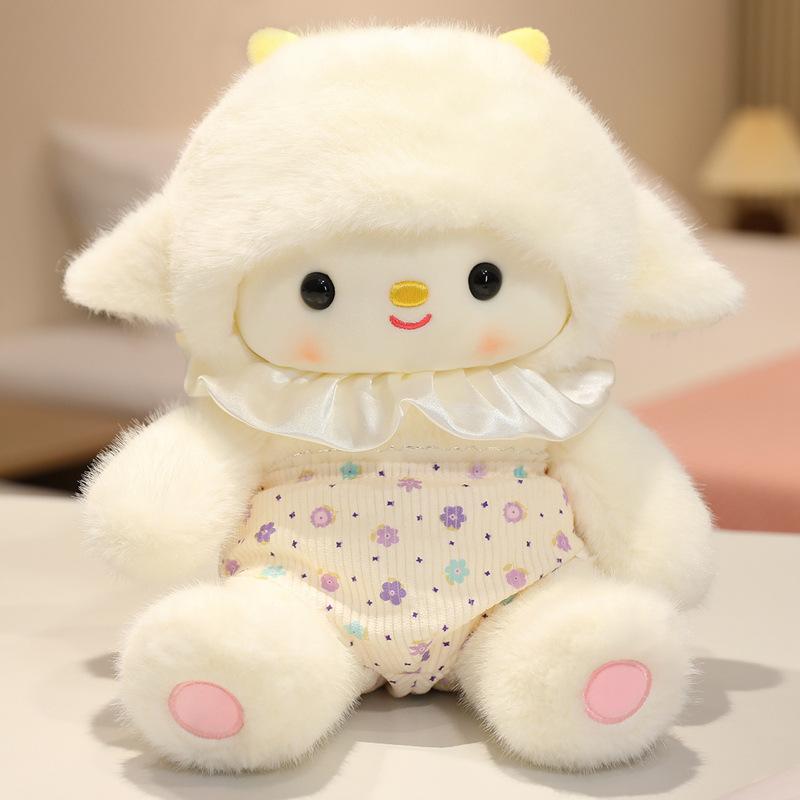

New lamb doll birthday gift for girlfriend to hug sleeping doll doll cute dressing lamb plush toy 23cm【0.17kg】