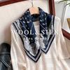 Foreign Style Fashion Silk Wool Square Scarf Double-sided Same Color Niche Silk Wool Silk Scarf Simple High-quality Silk Wool Scarf
