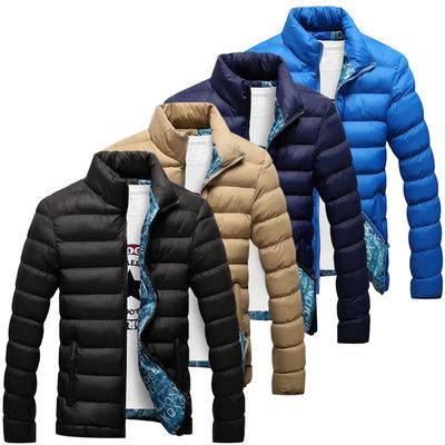 Leichte und dicke Daunenjacke mit Baumwollpolsterung für Herren, warm und schmal, mit Baumwolle gefüttert