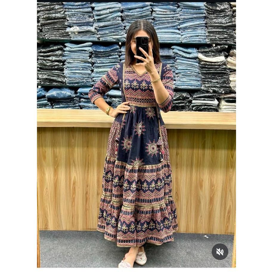 Indian Women Anarkali Kurti Pant Dupatta Set Designer Bollywood Ethnic Kurta Set