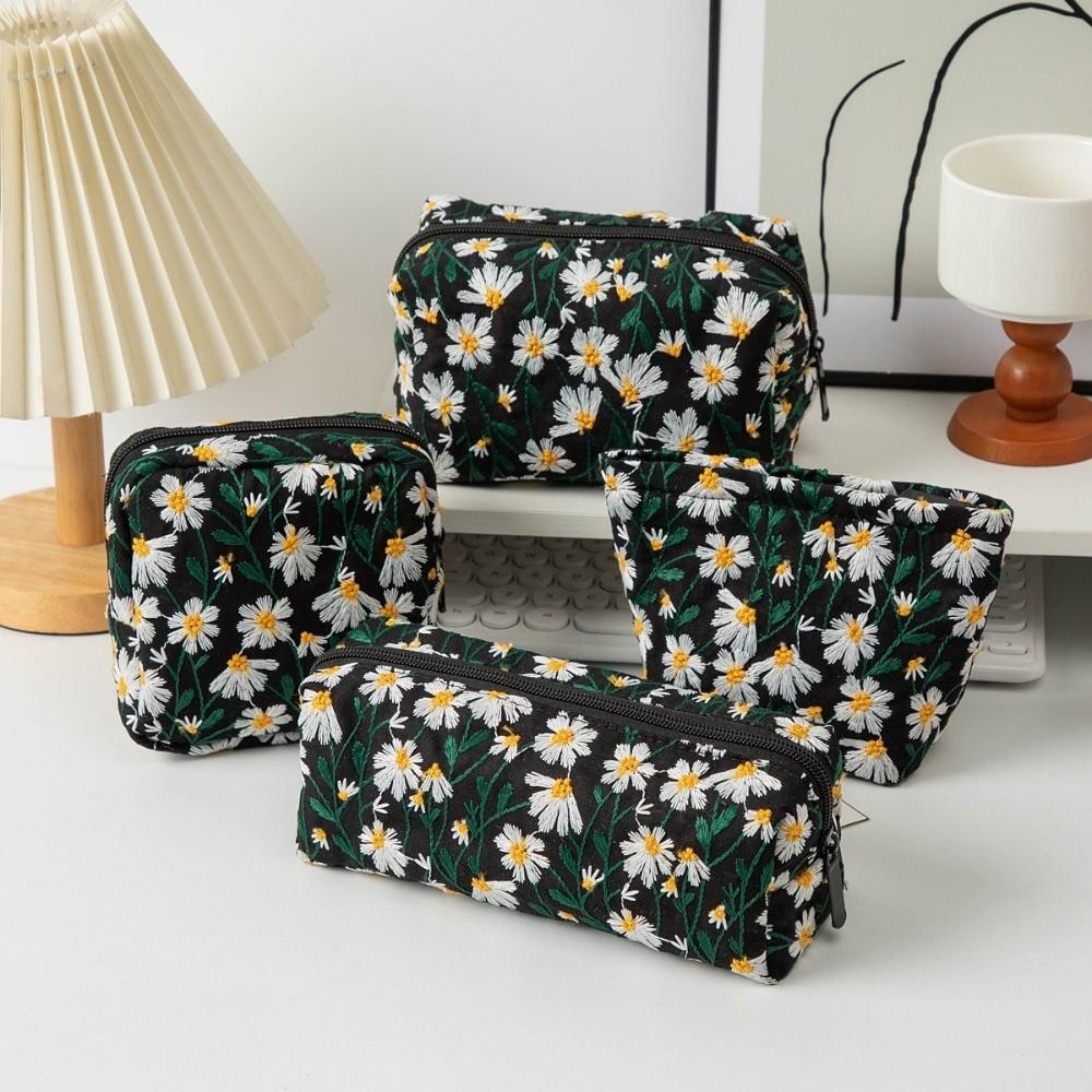 Dustproof Embroidered Cosmetic Bag Large Capacity Pencil Case Simple Cosmetic Storage Bag Travel