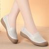 Summer New Genuine Leather Thick-Soled Cropped Shoes, Hollow-Out Breathable Flat Women's Slip-On Casual Sandals