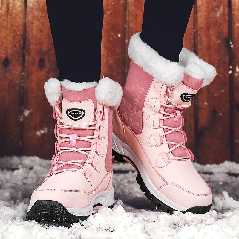 Botas de Neve de Inverno Femininas Plus Size do Nordeste - Cano Médio, Cano Alto para Viagem ao Ar Livre