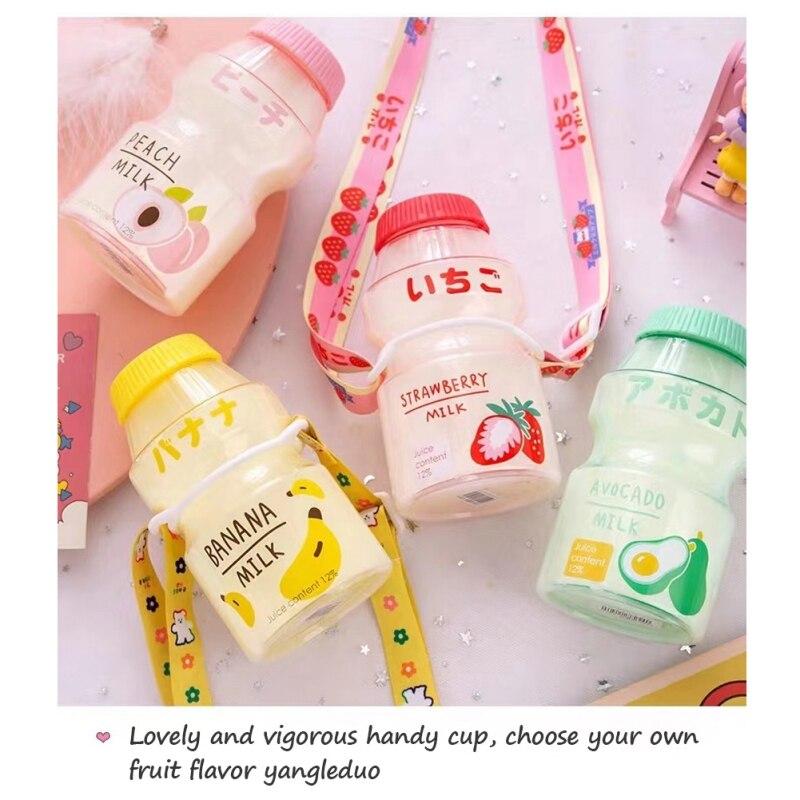 480 ml Portabil Yakult Apa Sticle Fata Copii Sticlă Tur de înaltă calitate Sport în aer liber Bicicletă Sticle de apă de băut din plastic