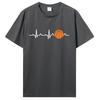 Basketball Heartbeat TShirt Unisex Birthday Gifts Short Sleeves Funny Tees O Neck Cotton Clothes Humor T Shirt