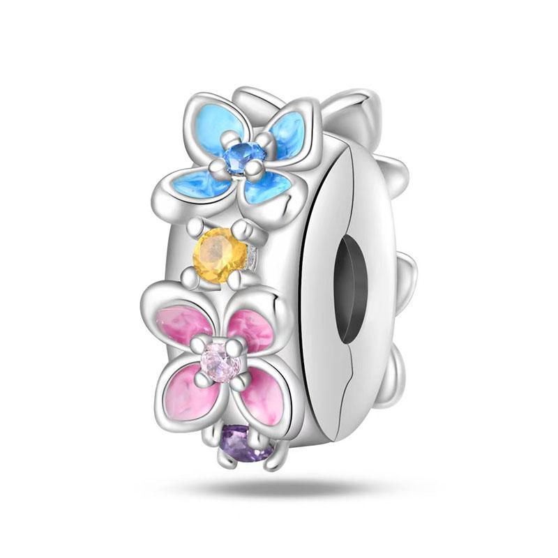Newcopper Bead Charm Spring Series Sparkling Butterfly Dangle Charm Diy Fit Original Pand Bracelet Women Jewelry Gift