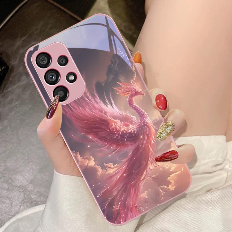 Golden Phoenix Unfolding For Samsung Galaxy S10 4G S20 11E 30 S21 22 S24 Fe Pro S23 S25 Ultra 5G S9 Tempered Glass Phone Case