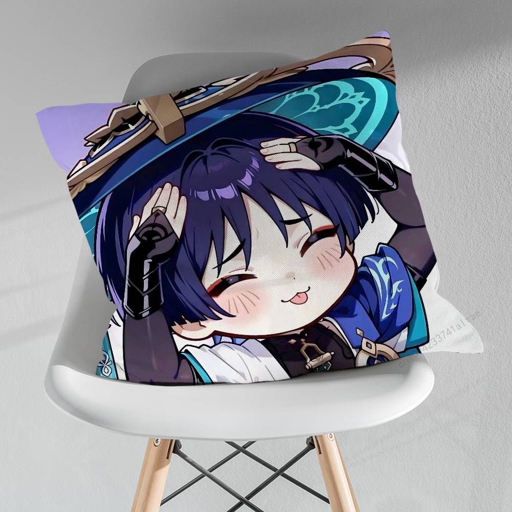 Genshin Impact WWanderer pillow over living room sofa cushion cover home decoration bedroom room bed pillow cover