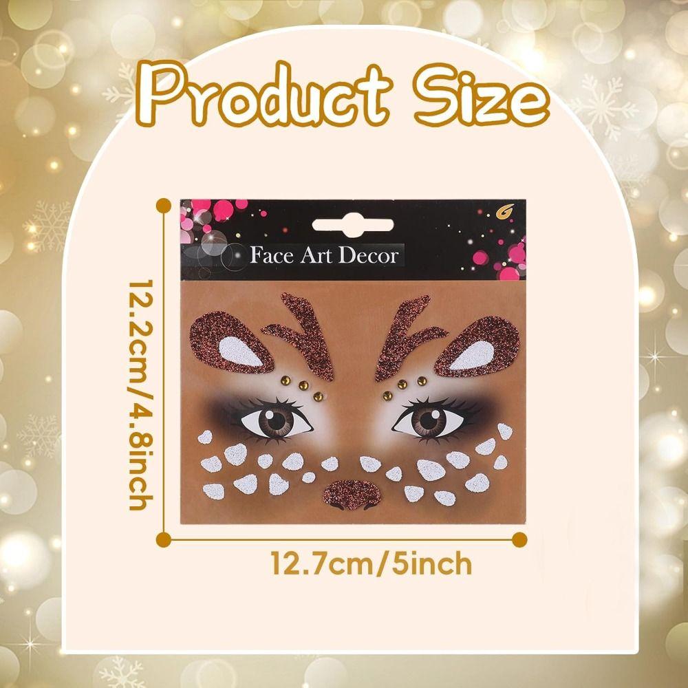 For Christmas Make Up Halloween Party Animal Face Sticker Glitter Sparkling Face Art Stickers