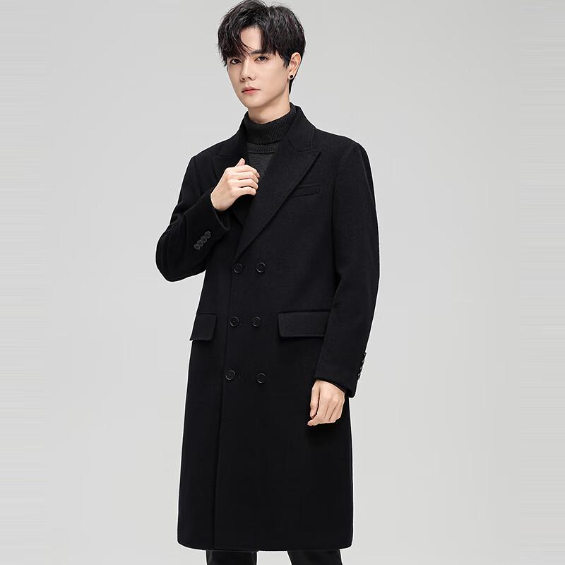 Men's FAPAI Wool & Silk Blend Double-Breasted Overcoat