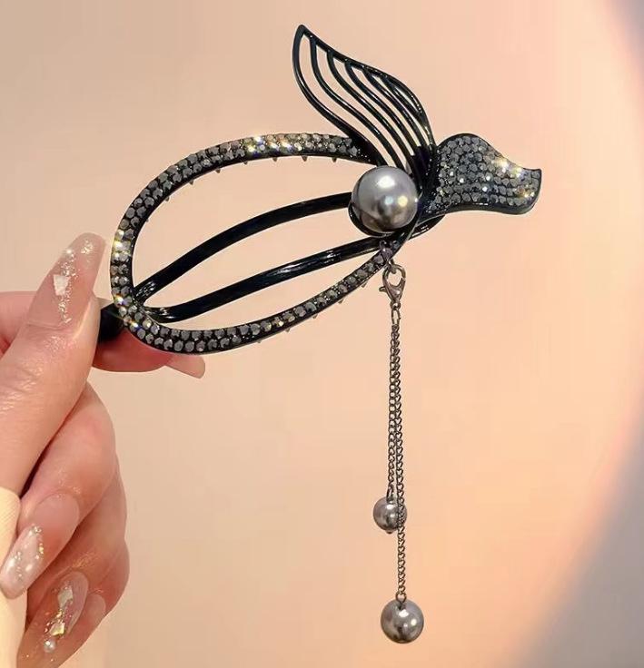 Elegante Retro Pfau Haarnadel Blume Duttspange für Frauen