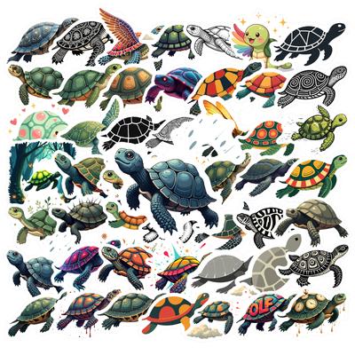 35-100pcs Turtle Stickers Marine Life Stationeanimal Sticker Graffiti Decalsry Stickers For Diy Laptop Phone Suitcase Book