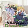 Anime M-miss K-kobayashi's Dragon Maid Throw Lightweight 240g Flannel Blanket Soft Skin-friendly for Summer Cooling