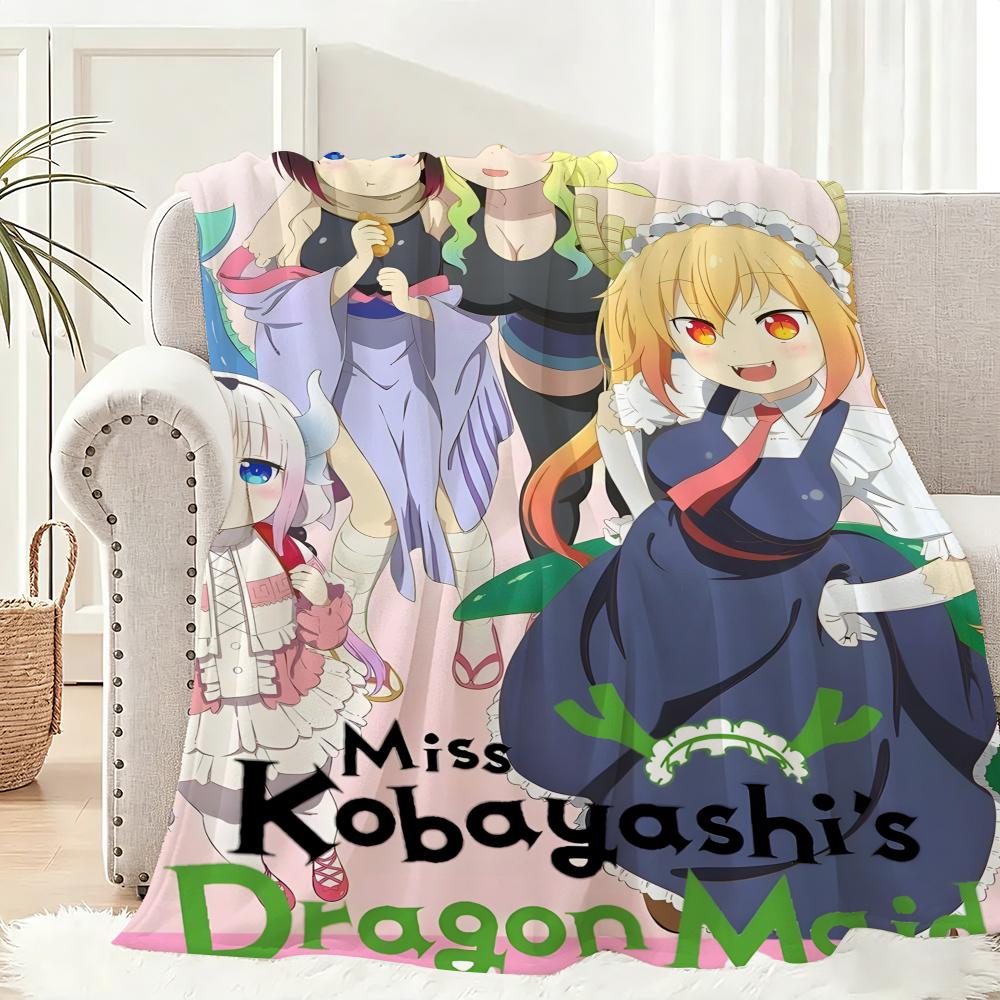 Anime M-miss K-kobayashi's Dragon Maid Throw Lightweight 240g Flannel Blanket Soft Skin-friendly for Summer Cooling