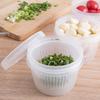 Refrigerator Fresh-keeping Box Ginger Garlic Onion Storage Box Household Portable Round Transparent Drain Double Layer Fresh-keeping Bowl Sealed Box