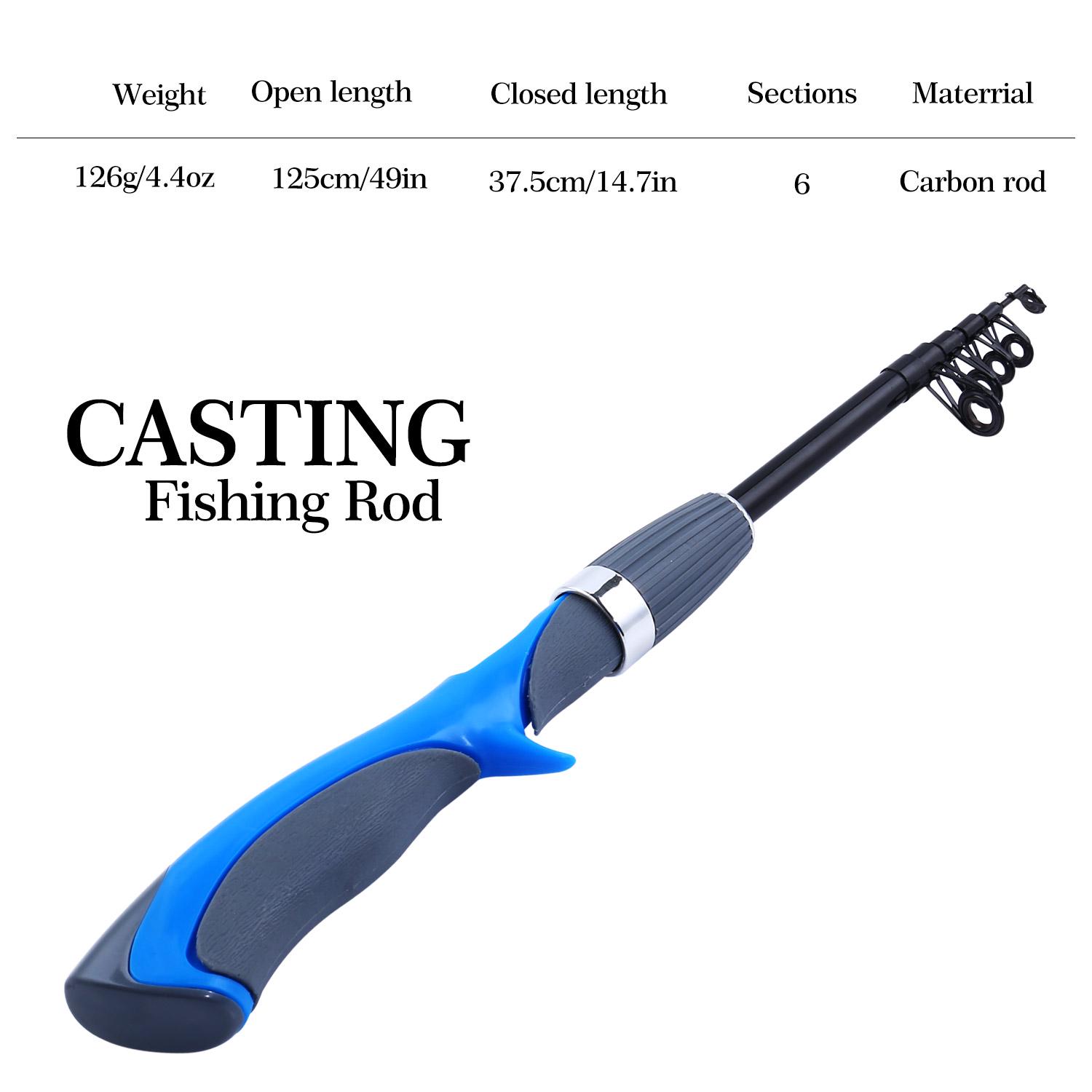 Спининг из углеродного волокна 1.5 метра 1 pcs Fishing Rod чёрный/синий — фото 4